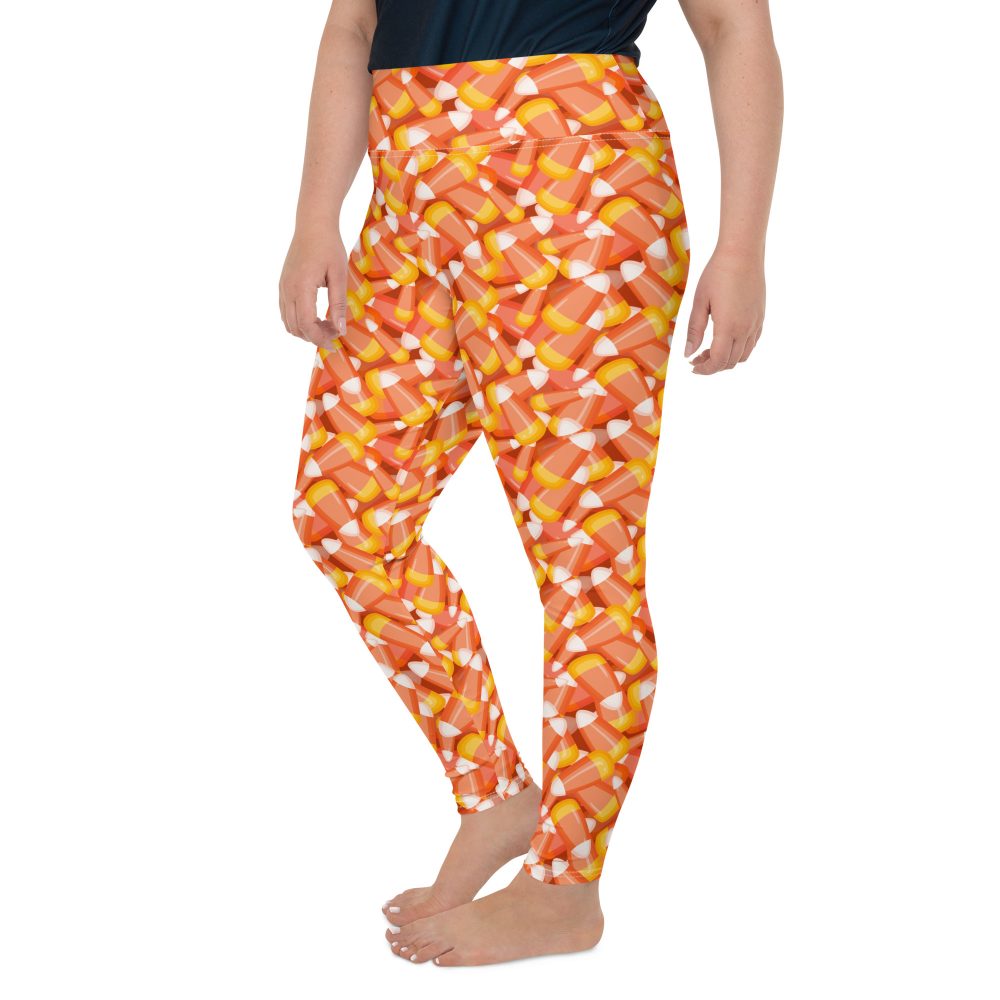 Candy Corn Halloween Trick Or Treat Cosplay Costume Plus Size Leggings - Image 4
