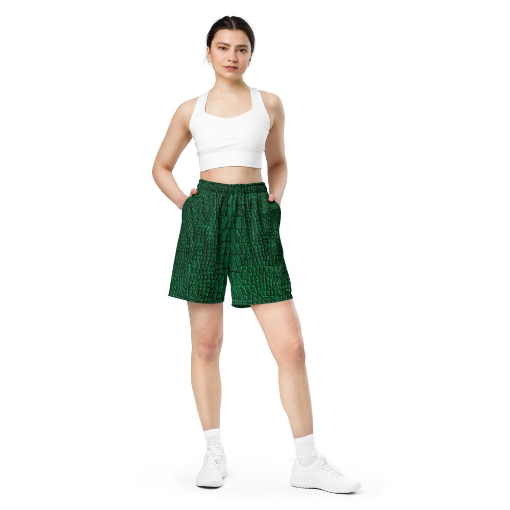 Crocodile Alligator Reptile Dragon Skin Print Unisex mesh shorts - Image 2