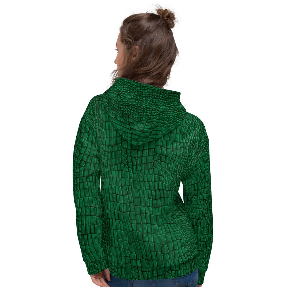 Crocodile Alligator Reptile Dragon Skin Print Unisex Hoodie - Image 4