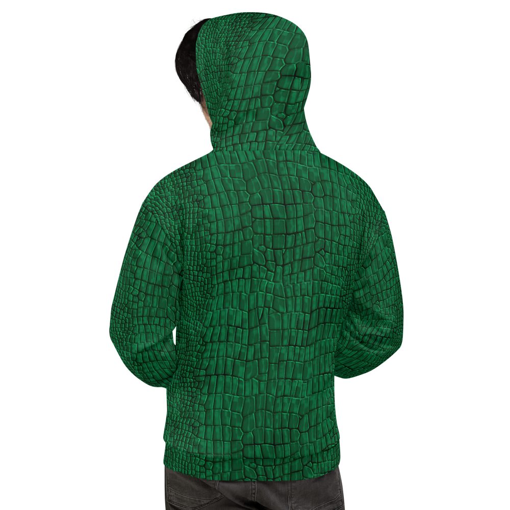 Crocodile Alligator Reptile Dragon Skin Print Unisex Hoodie - Image 5