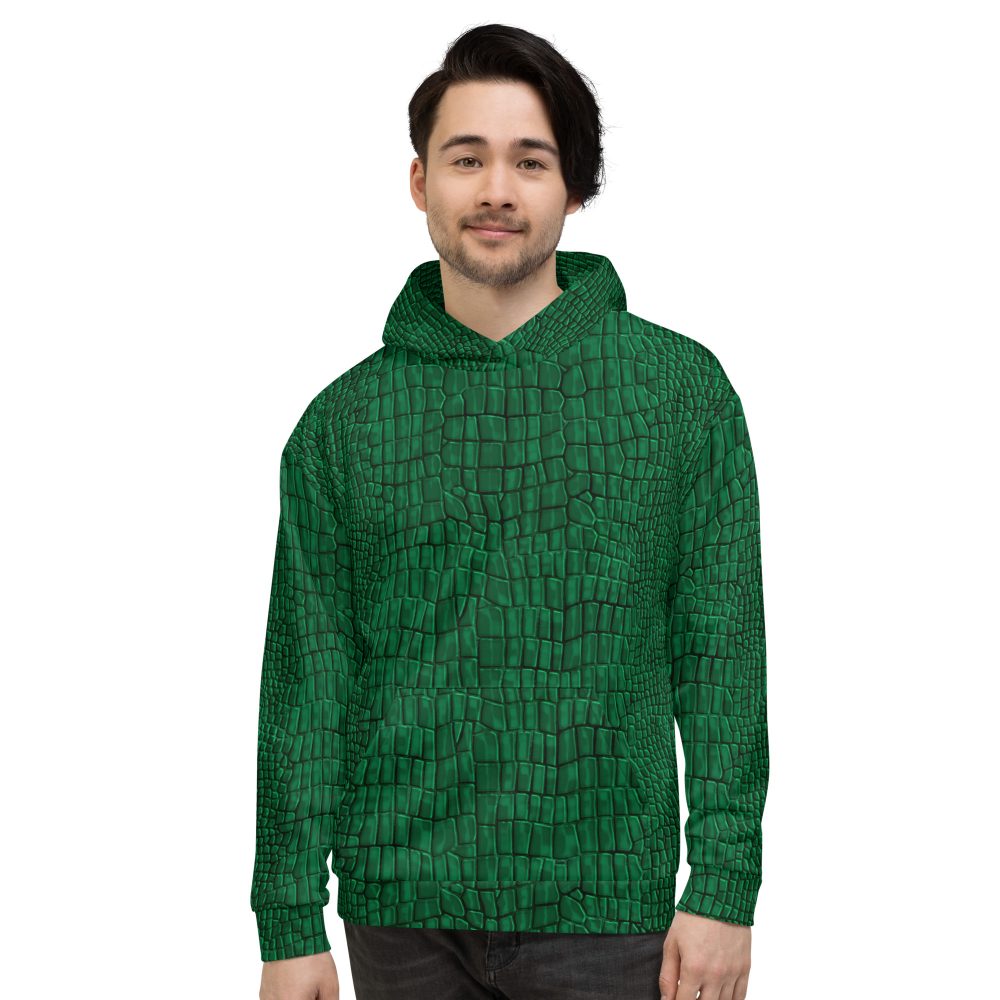 Crocodile Alligator Reptile Dragon Skin Print Unisex Hoodie
