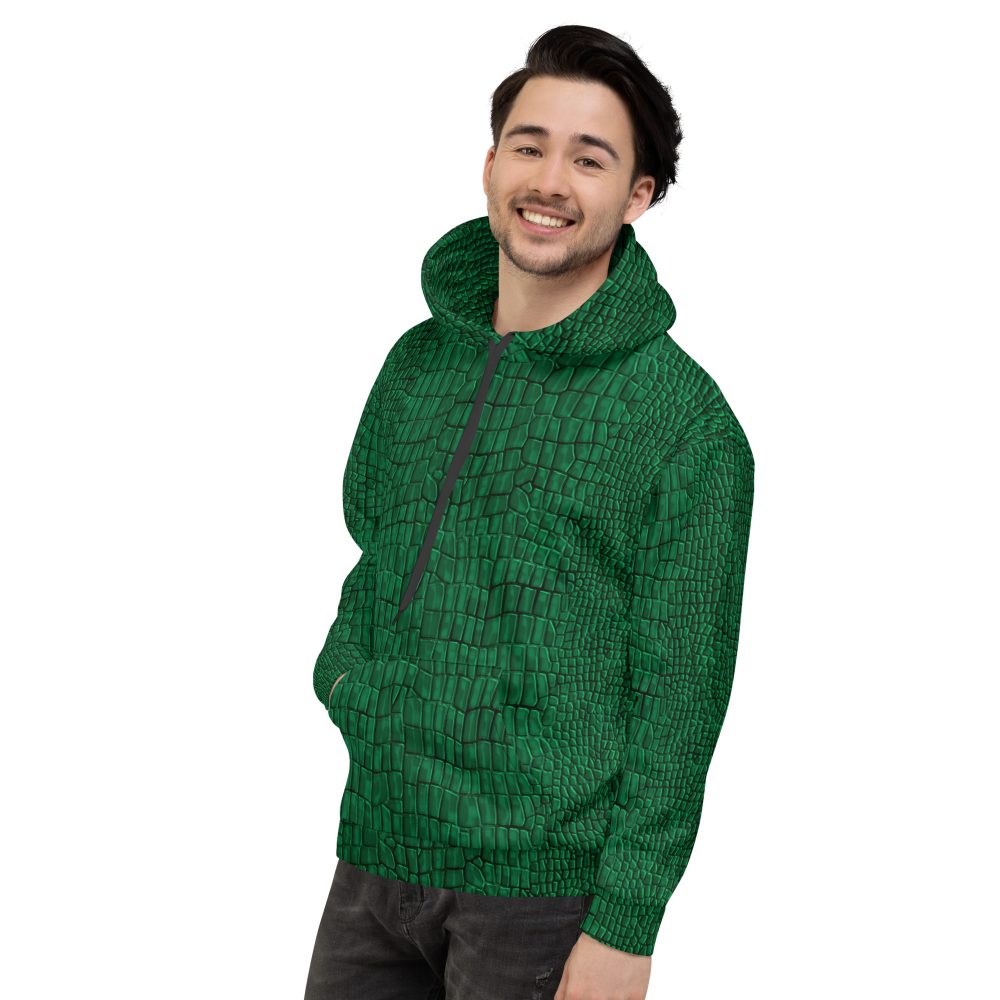 Crocodile Alligator Reptile Dragon Skin Print Unisex Hoodie - Image 7