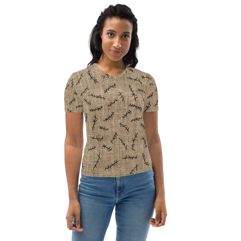 Oogie Boogie Halloween Christmas Costume Burlap Print Women's T-shirt