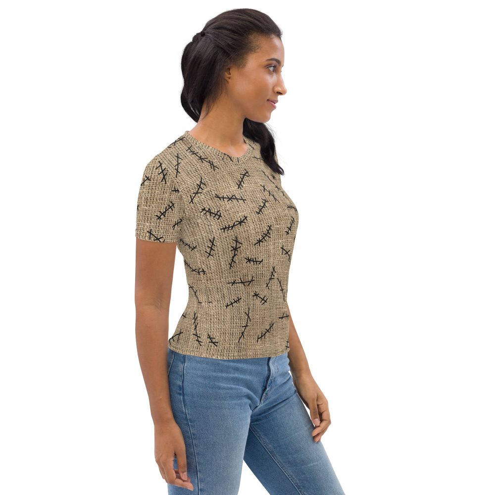 Oogie Boogie Halloween Christmas Costume Burlap Print Women's T-shirt - Image 4