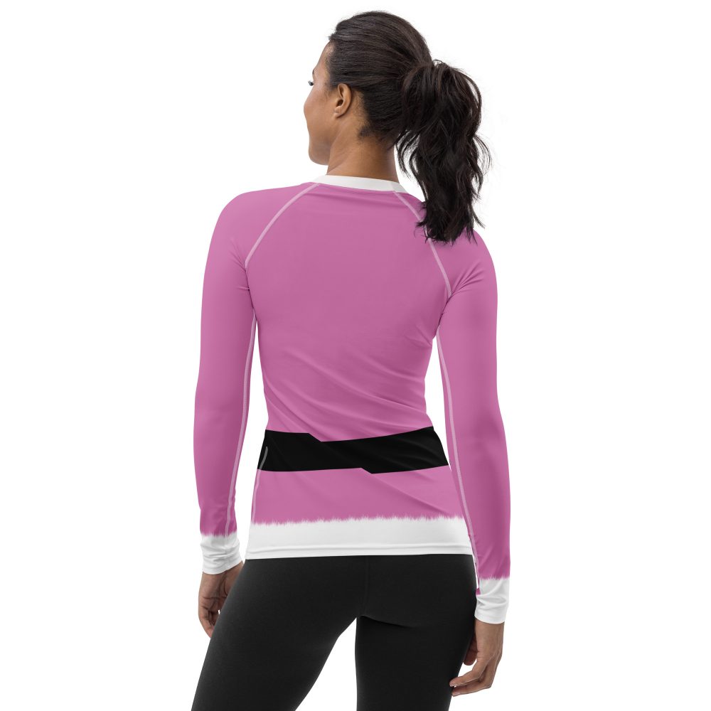 Pink Santa Christmas Costume Women's Rash Guard - Image 2