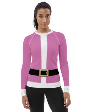 Pink Santa Christmas Costume Women’s Rash Guard