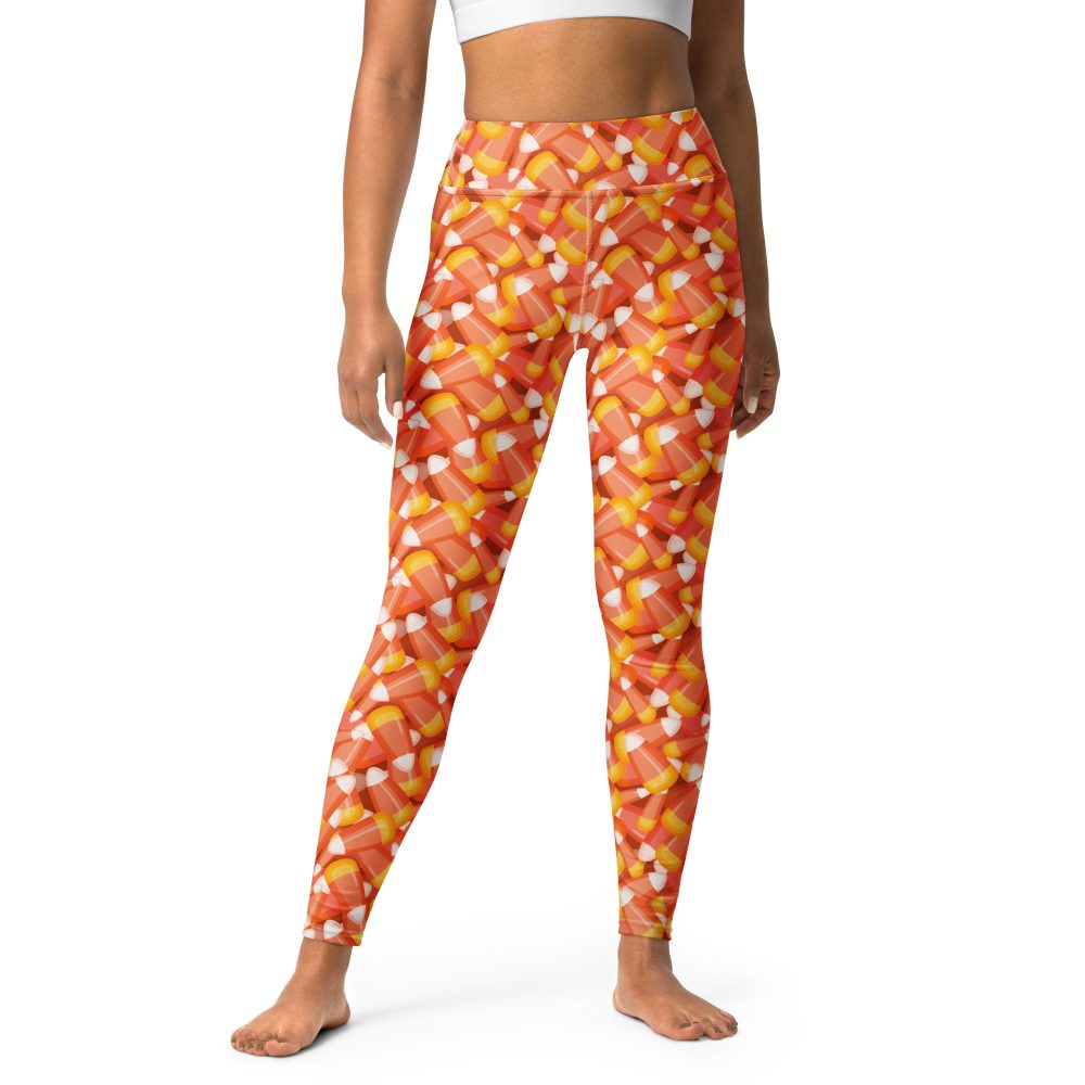 Candy Corn Halloween Trick Or Treat Cosplay Costume Yoga Leggings
