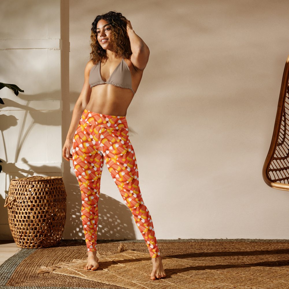 Candy Corn Halloween Trick Or Treat Cosplay Costume Yoga Leggings - Image 2