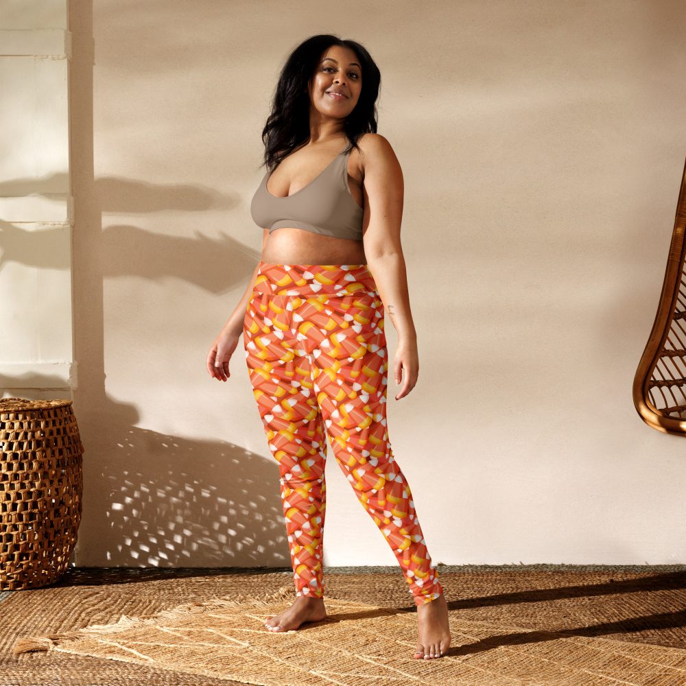 Candy Corn Halloween Trick Or Treat Cosplay Costume Yoga Leggings - Image 4