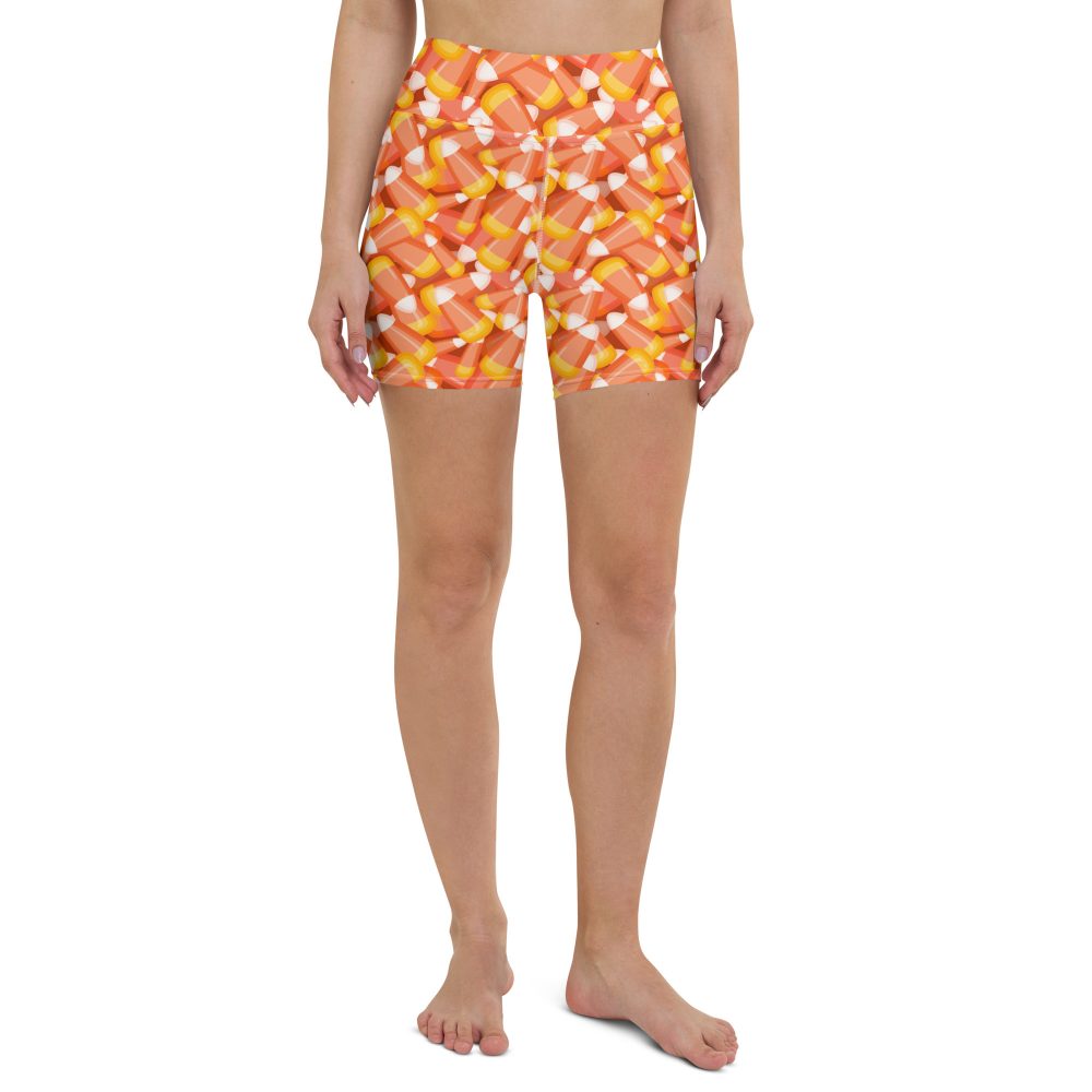Candy Corn Halloween Trick Or Treat Cosplay Costume Yoga Shorts