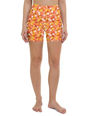 Candy Corn Halloween Trick Or Treat Cosplay Costume Yoga Shorts