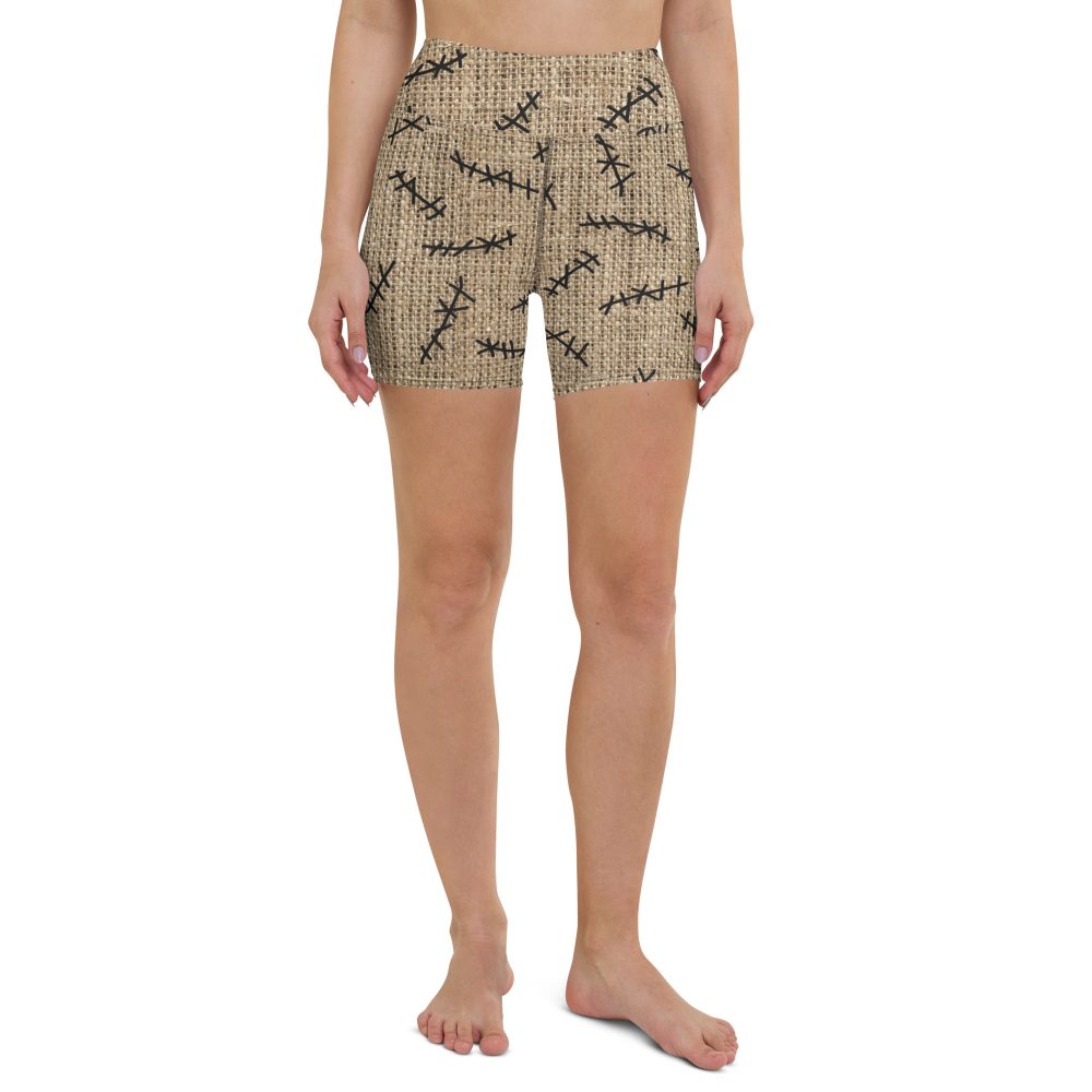 Oogie Boogie Halloween Christmas Costume Burlap Print Yoga Shorts