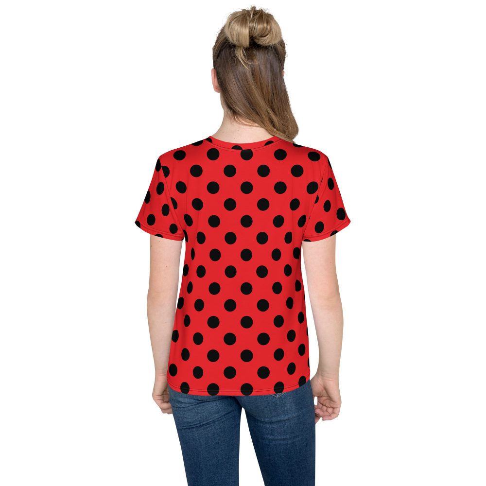 Ladybug Costume Red and Black Polka dot Youth crew neck t-shirt - Image 2