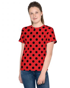 Ladybug Costume Red and Black Polka dot Youth crew neck t-shirt