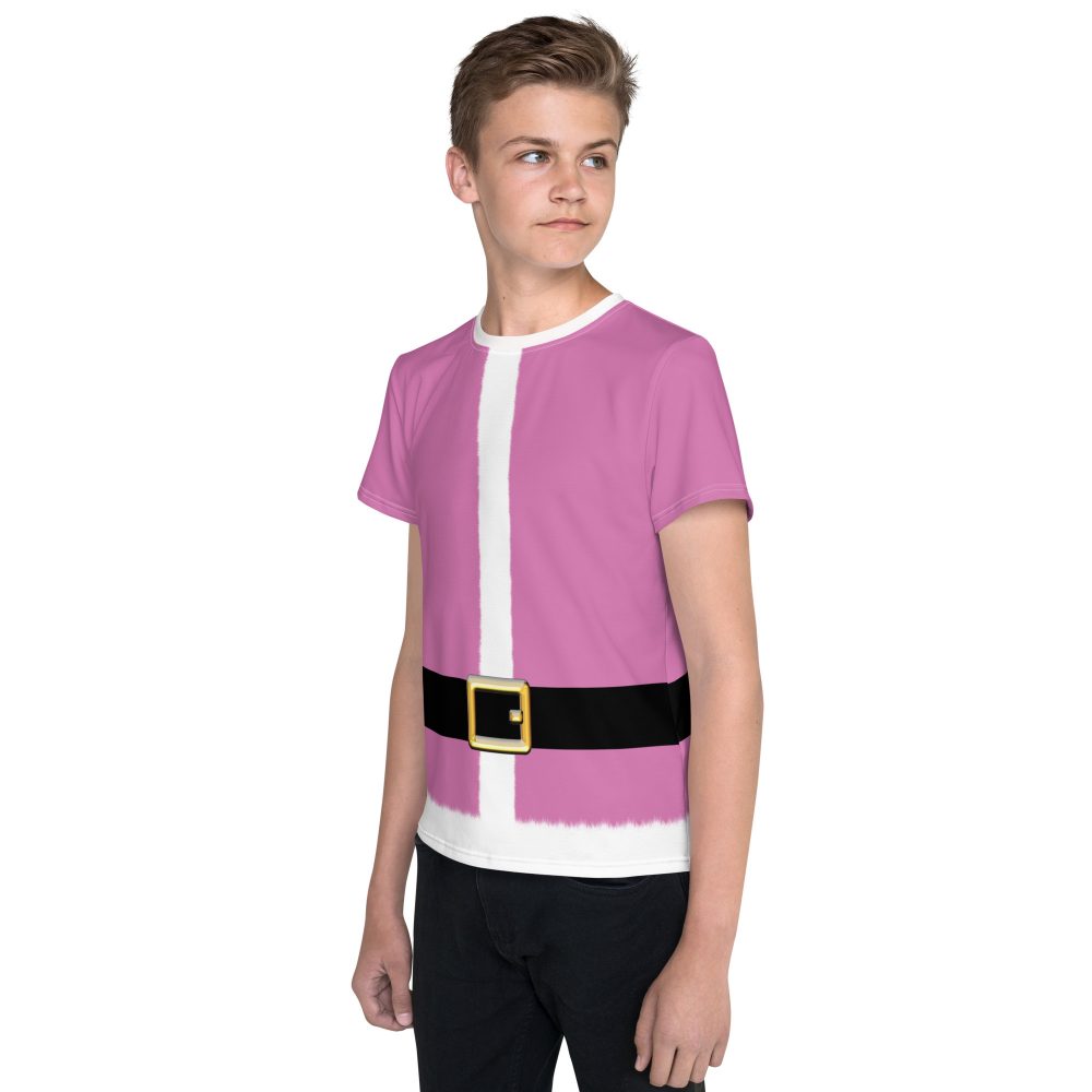 Pink Santa Christmas Costume Youth crew neck t-shirt - Image 4