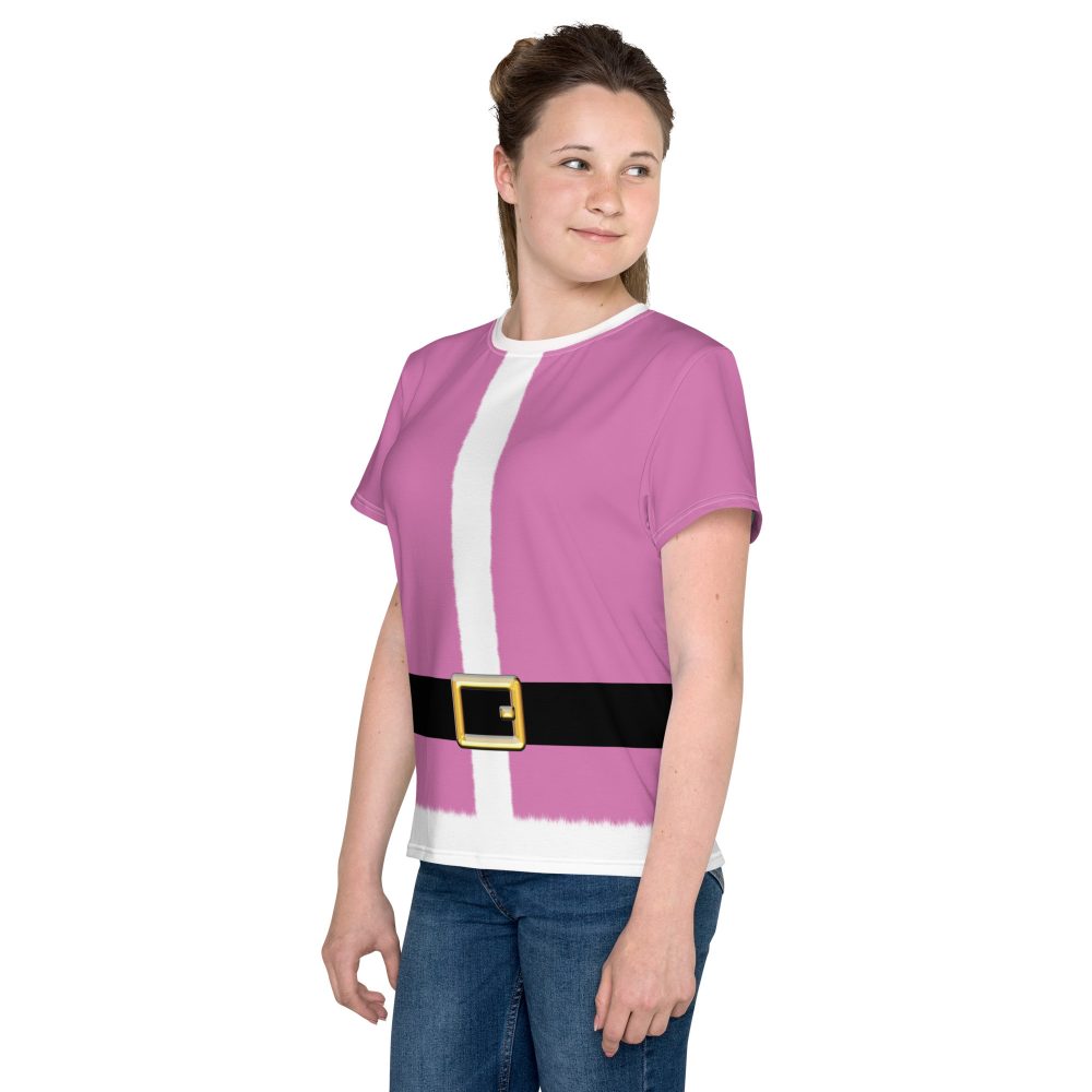 Pink Santa Christmas Costume Youth crew neck t-shirt - Image 7