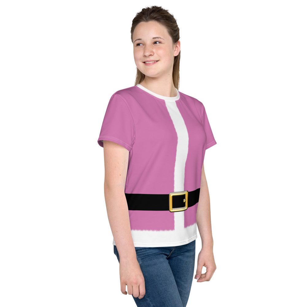 Pink Santa Christmas Costume Youth crew neck t-shirt - Image 6