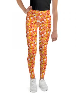 Candy Corn Halloween Trick Or Treat Cosplay Costume Youth Leggings