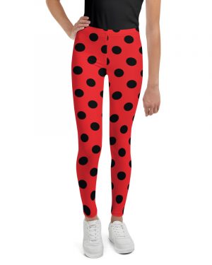 Ladybug Costume Red and Black Polka dot Youth Leggings