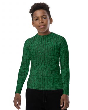 Crocodile Alligator Reptile Dragon Skin Print Youth Rash Guard