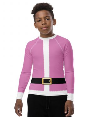 Pink Santa Christmas Costume Youth Rash Guard