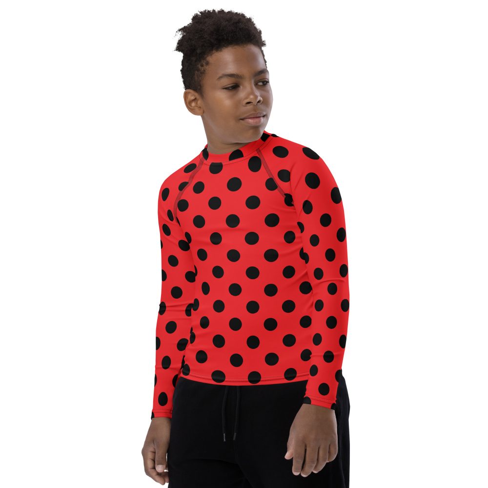 Ladybug Costume Red and Black Polka dot Youth Rash Guard - Image 5