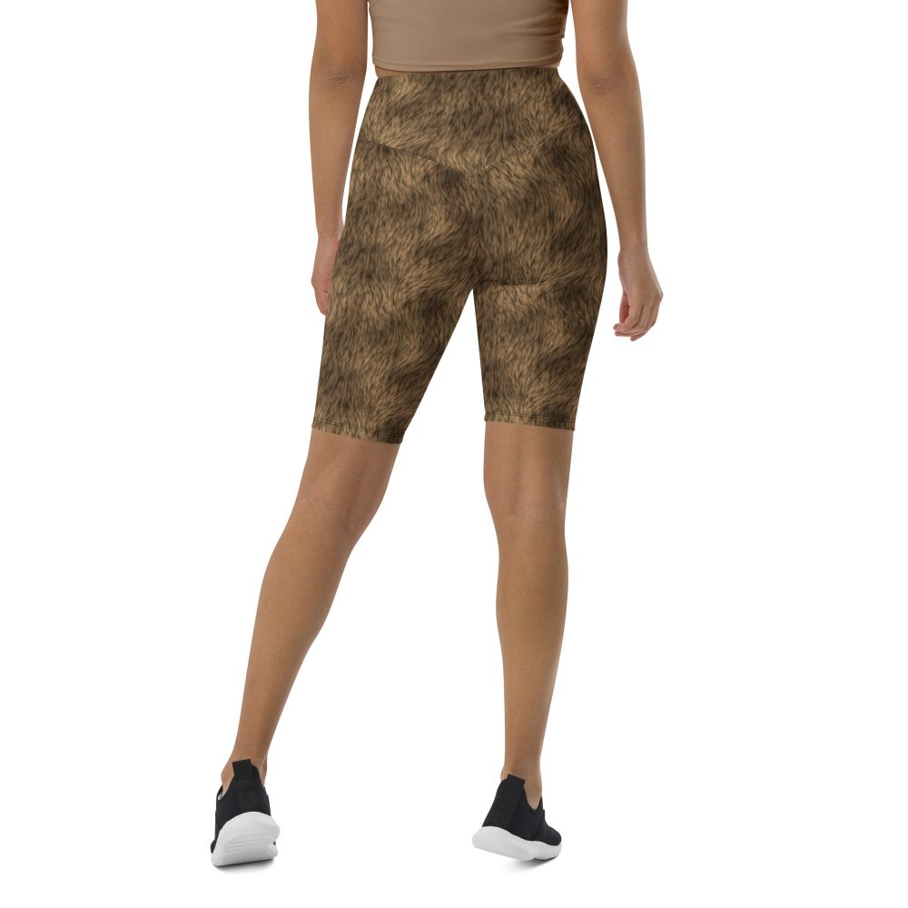 Brown Fur Print Bear Dog Cat Costume Bike Shorts - Image 8