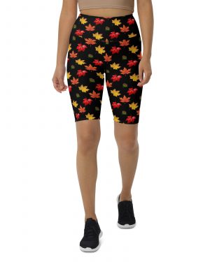 Colorful Autumn Leaves Bike Shorts