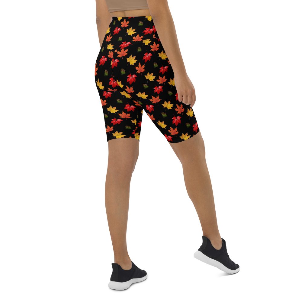 Colorful Autumn Leaves Bike Shorts - Image 8