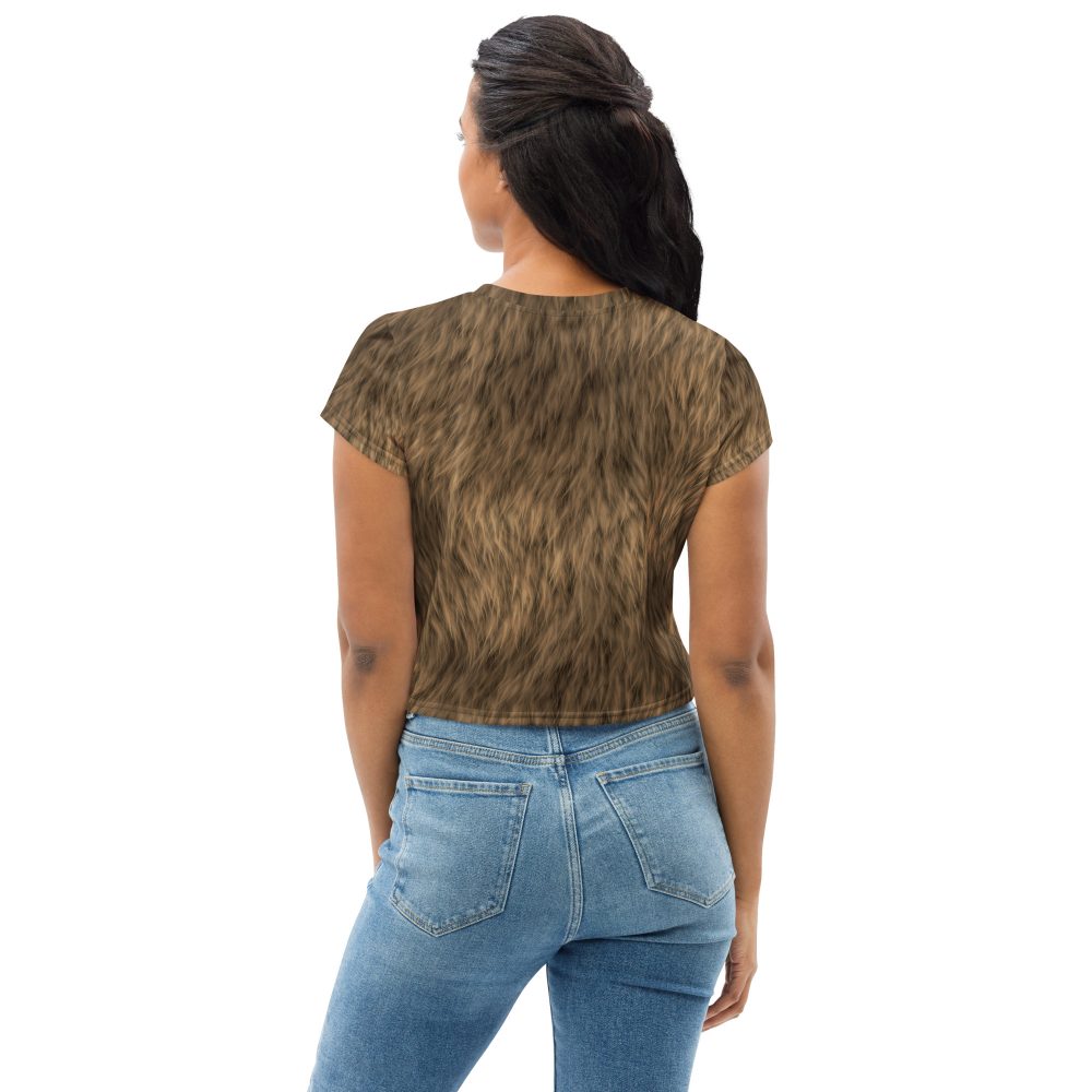 Brown Fur Print Bear Dog Cat Costume Crop Tee - Image 4