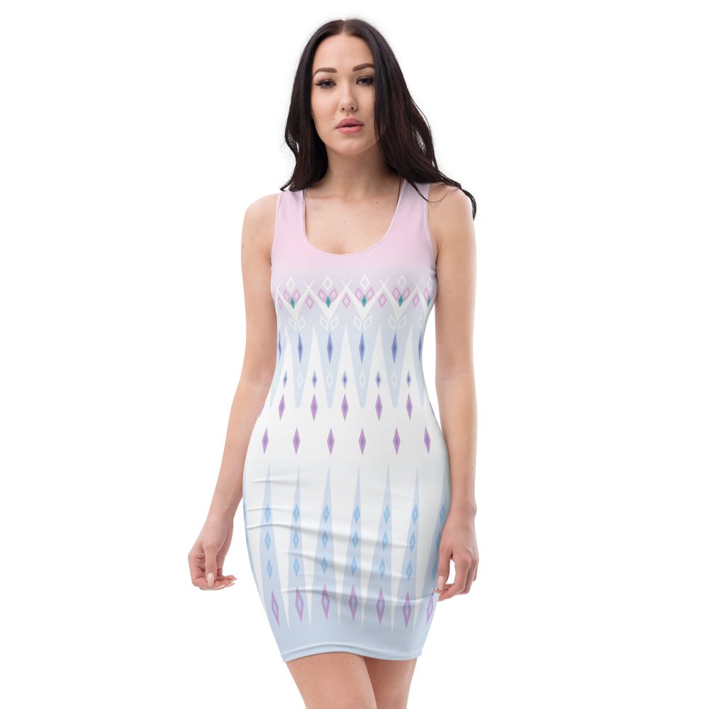 Elsa Frozen Ice Princess Fitted Bodycon Tank Dress