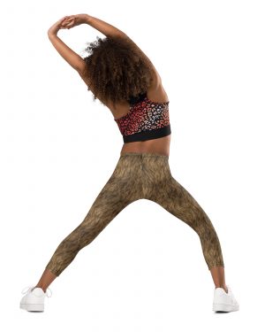 Brown Fur Print Bear Dog Cat Costume Kid’s Leggings