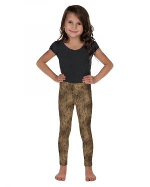 Brown Fur Print Bear Dog Cat Costume Kid’s Leggings