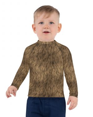 Brown Fur Print Bear Dog Cat Costume Kids Long Sleeve Shirt