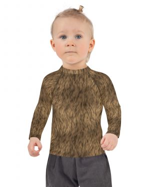 Brown Fur Print Bear Dog Cat Costume Kids Long Sleeve Shirt