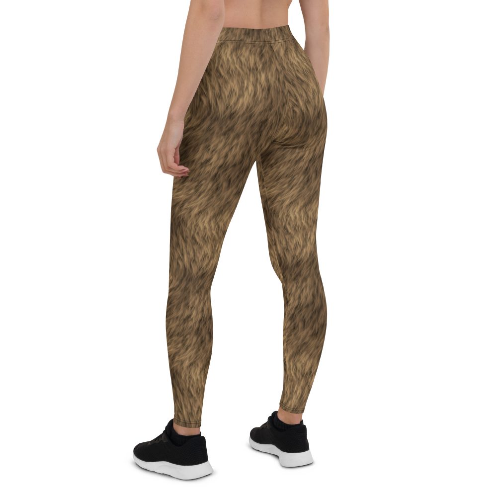 Brown Fur Print Bear Dog Cat Costume Leggings - Image 2