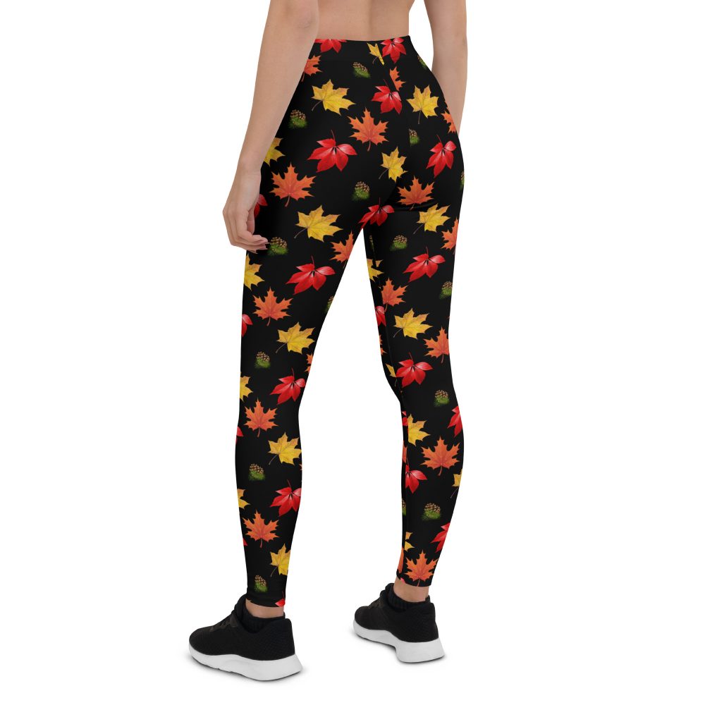 Colorful Autumn Leaves Leggings - Image 2
