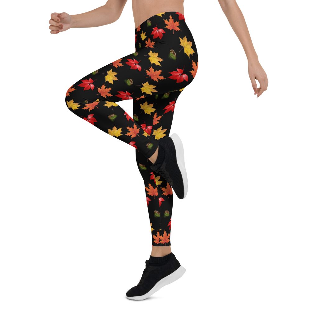 Colorful Autumn Leaves Leggings - Image 4