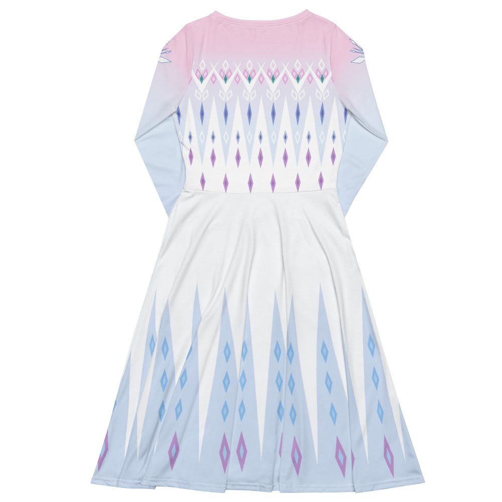 Elsa Frozen Ice Princess Long Sleeve Midi Dress - Image 7