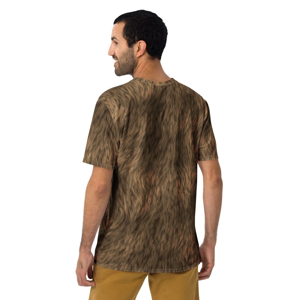 Brown Fur Print Bear Dog Cat Costume Men's t-shirt - Image 4