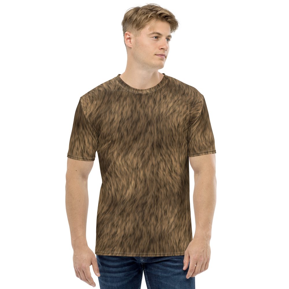 Brown Fur Print Bear Dog Cat Costume Men's t-shirt
