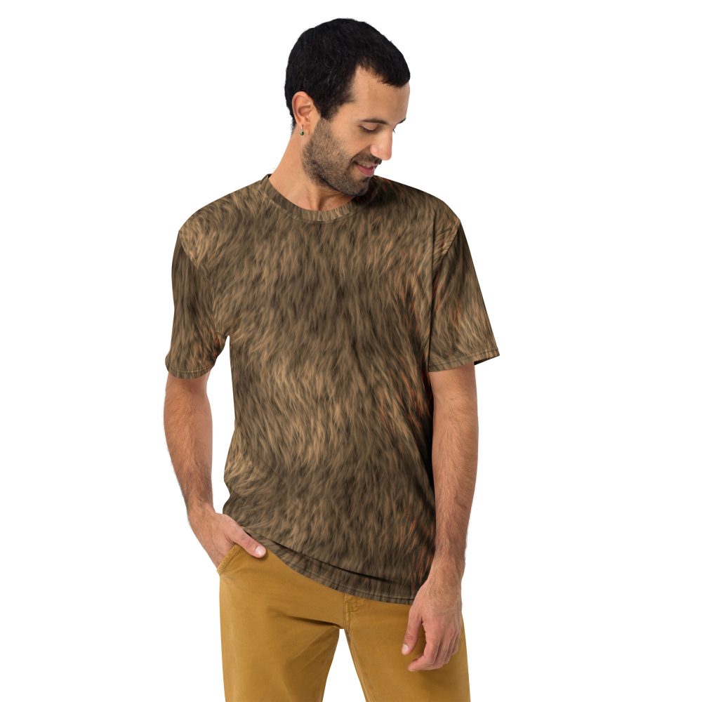 Brown Fur Print Bear Dog Cat Costume Men's t-shirt - Image 2