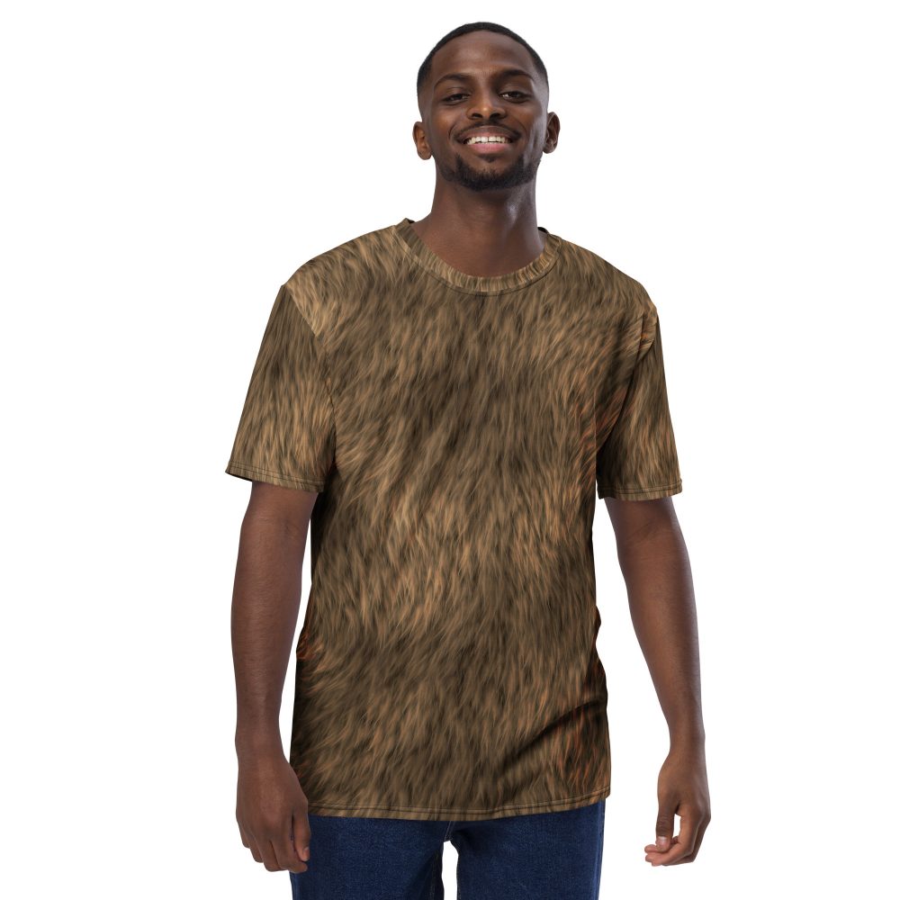 Brown Fur Print Bear Dog Cat Costume Men's t-shirt - Image 3