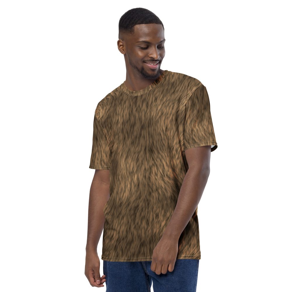 Brown Fur Print Bear Dog Cat Costume Men's t-shirt - Image 9
