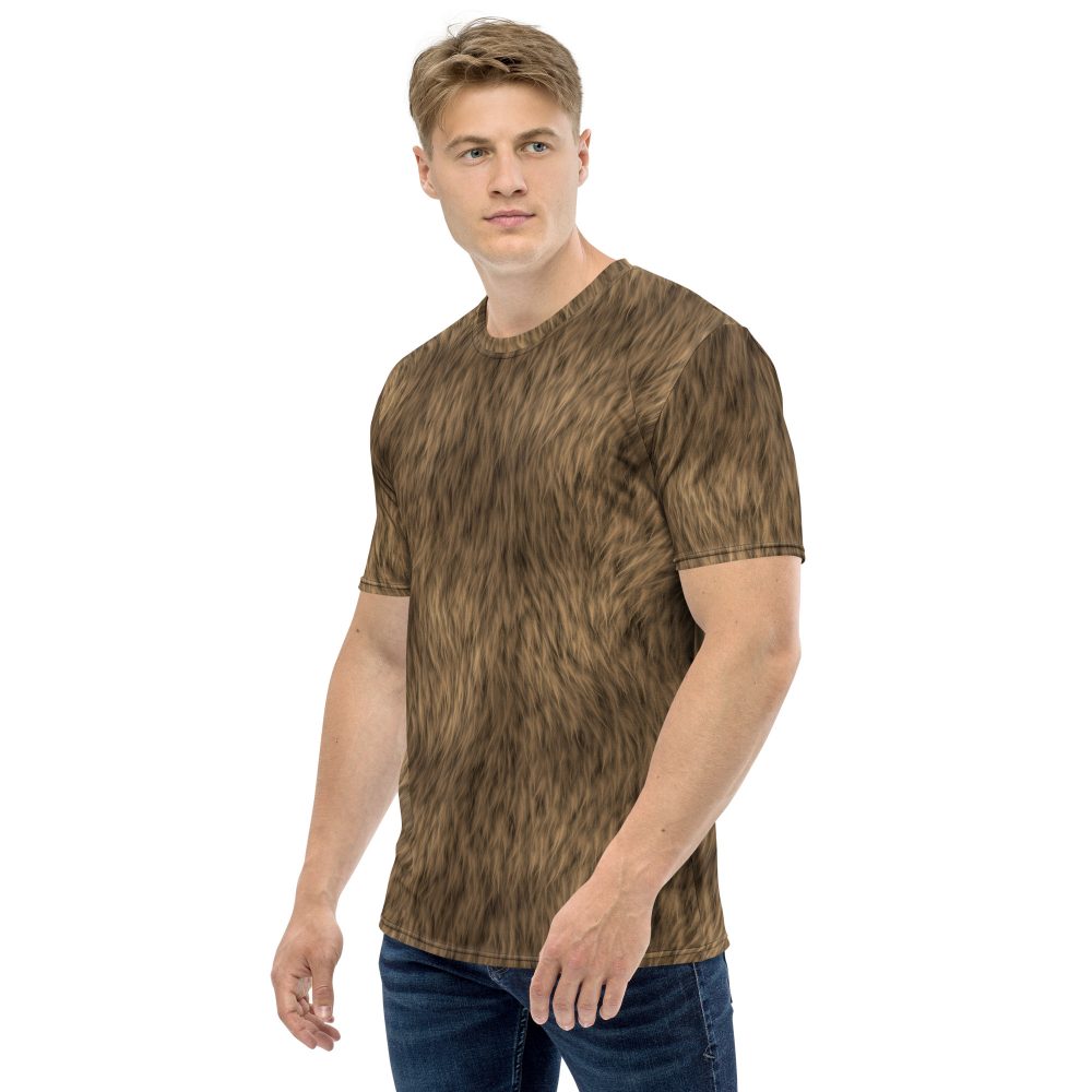 Brown Fur Print Bear Dog Cat Costume Men's t-shirt - Image 11