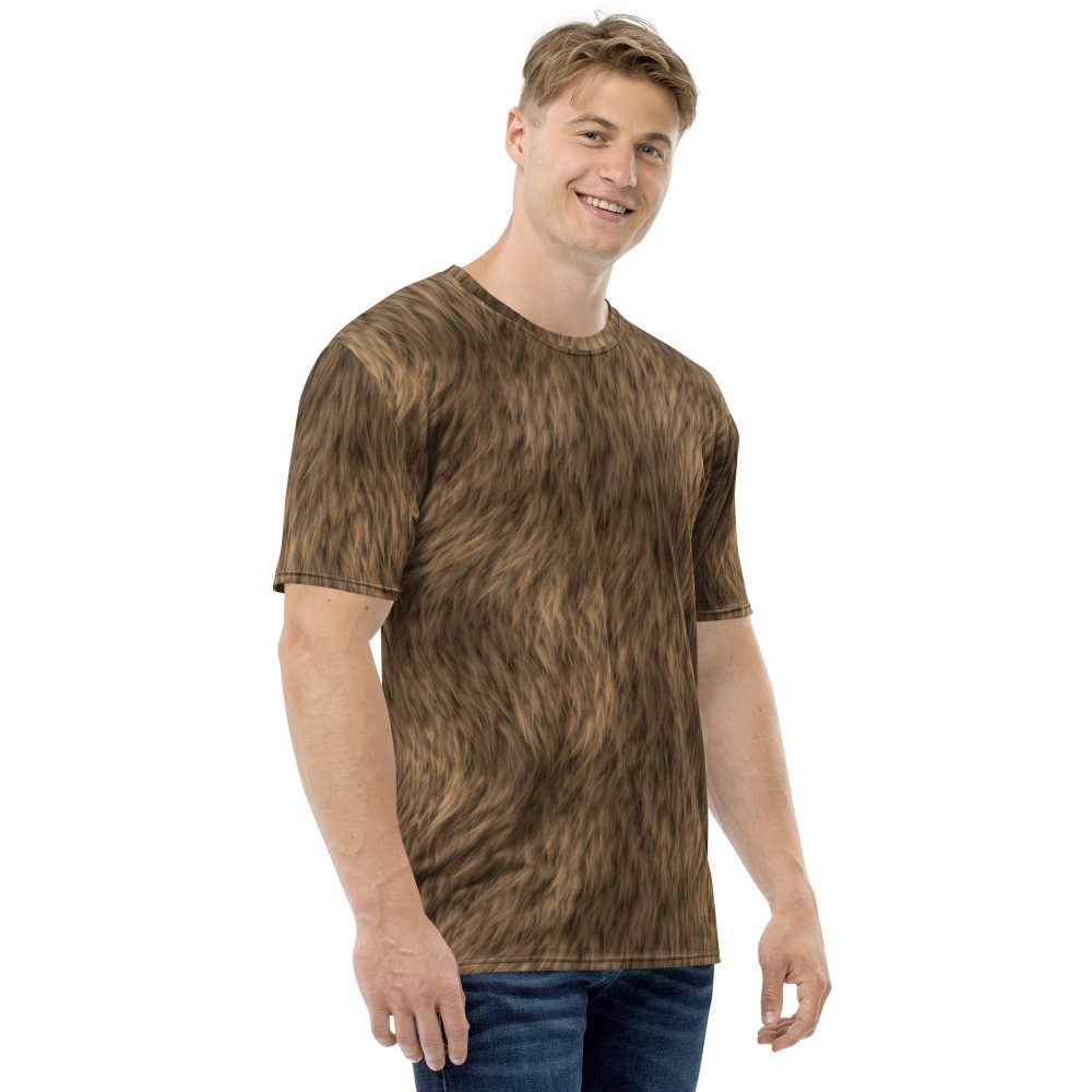 Brown Fur Print Bear Dog Cat Costume Men's t-shirt - Image 12