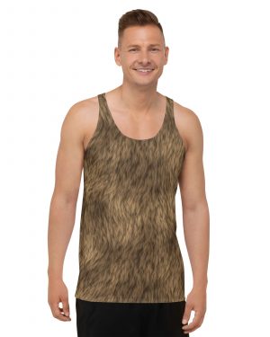 Brown Fur Print Bear Dog Cat Costume Unisex Tank Top