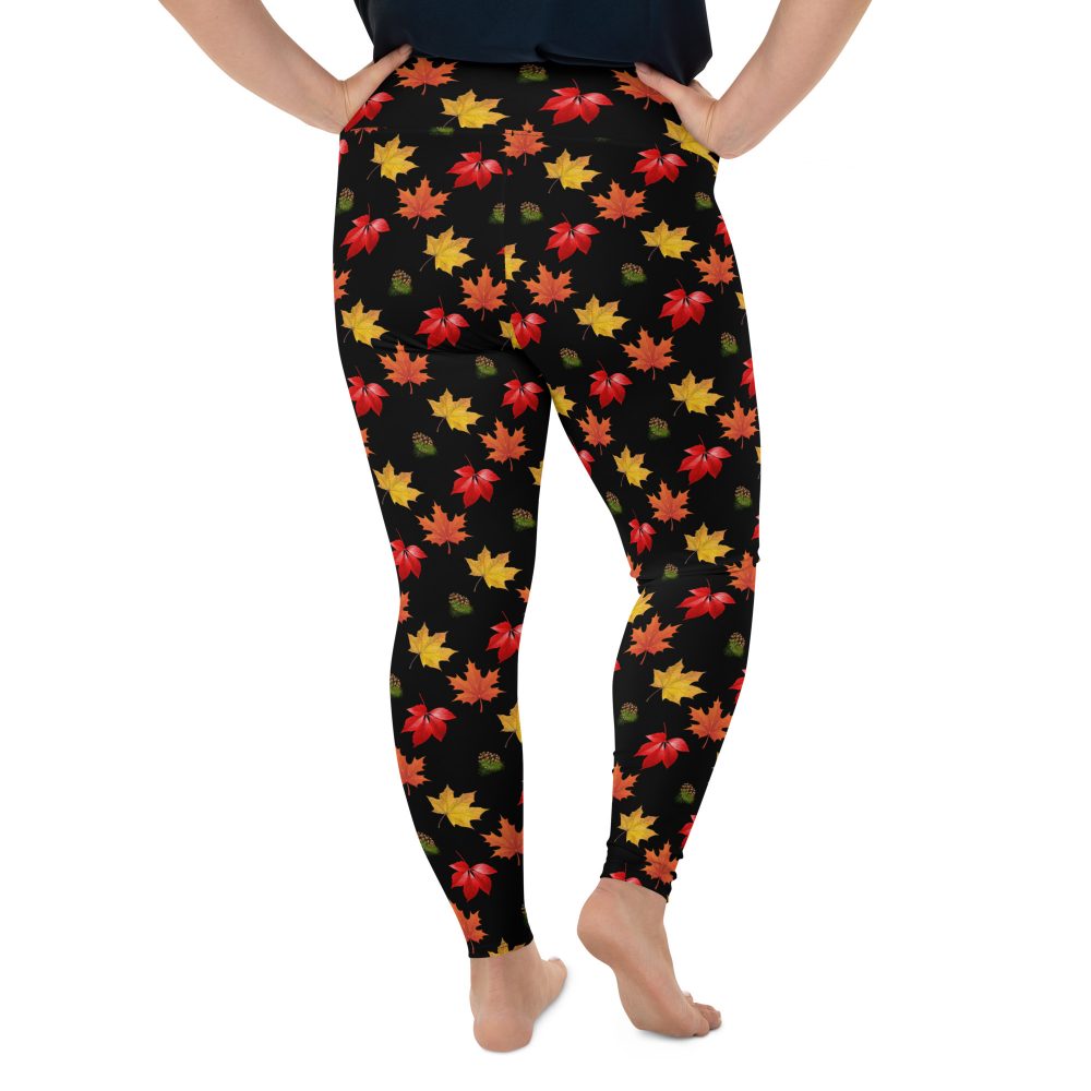 Colorful Autumn Leaves Plus Size Leggings - Image 2
