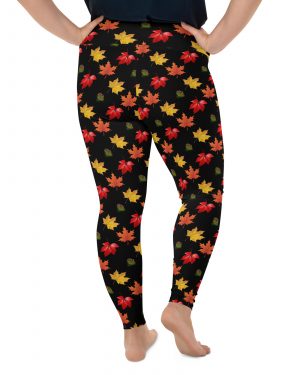 Colorful Autumn Leaves Plus Size Leggings