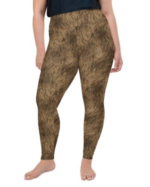 Brown Fur Print Bear Dog Cat Costume Plus Size Leggings